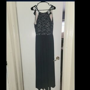 Macy's Navy Lace Maxi Dress